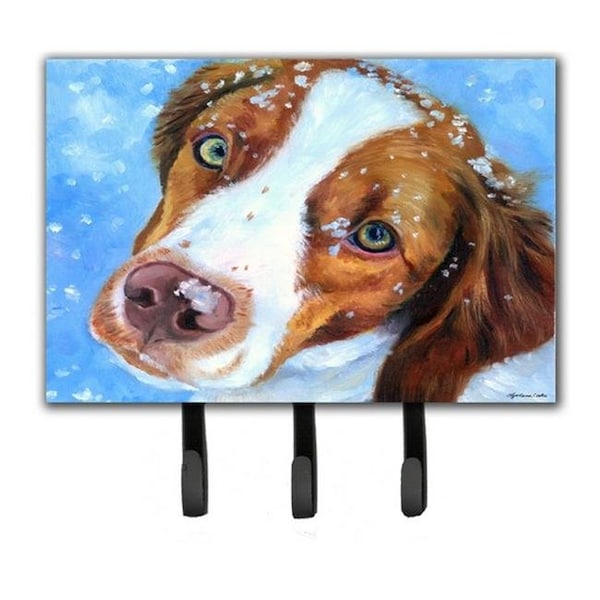 Carolines Treasures Carolines Treasures 7348TH68 Snow Baby Brittany Spaniel Leash & Key Holder 7348TH68 - main